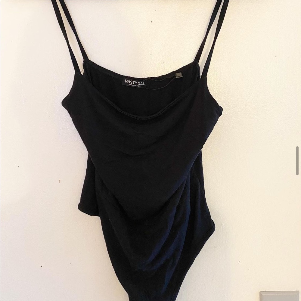 Basic black tank top bodysuit